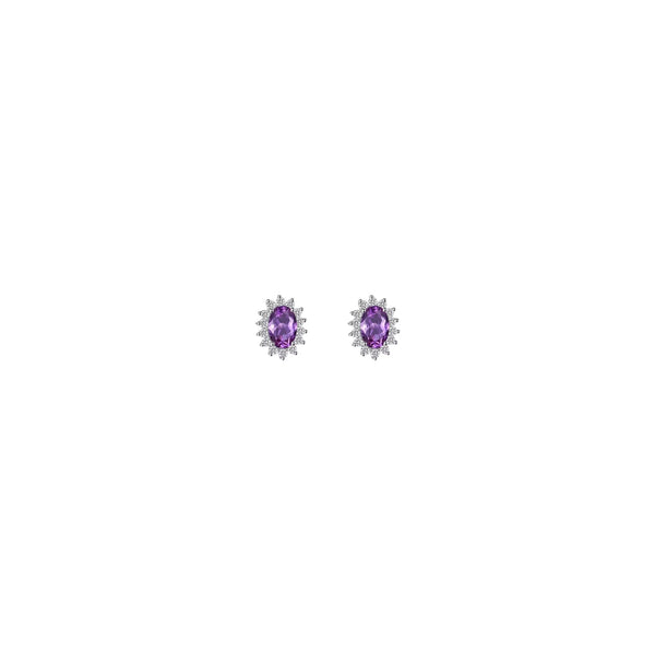 Versailles Halo Stud Earrings Amethyst
