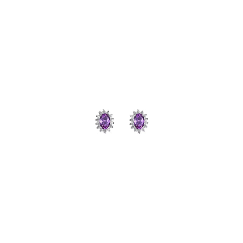 Versailles Halo Stud Earrings Amethyst