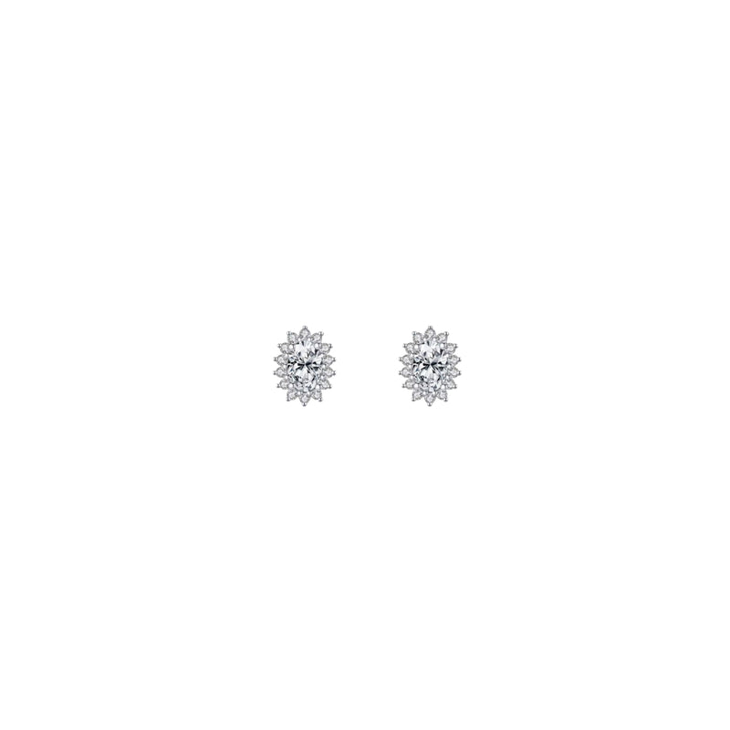 Oval Moisanite Halo Studs