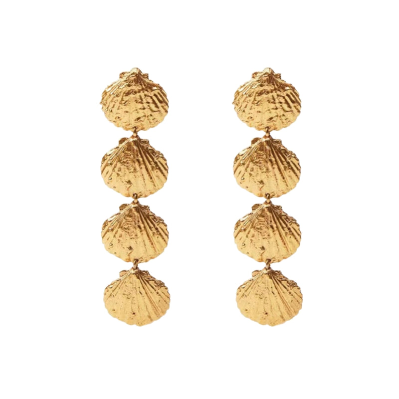 Seashell Gold Drop Earrings