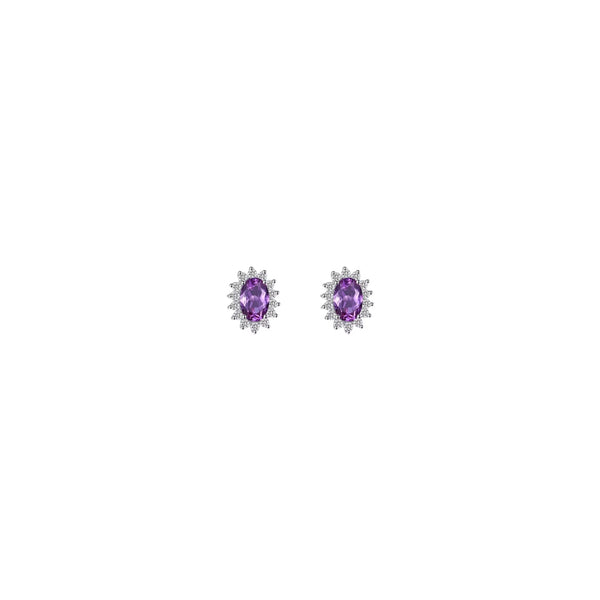 Versailles Halo Stud Earrings Amethyst