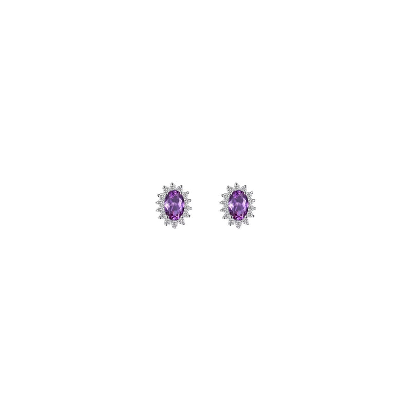 Versailles Halo Stud Earrings Amethyst