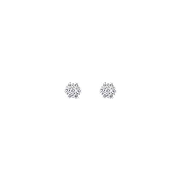Moissanite Floral Cluster Studs