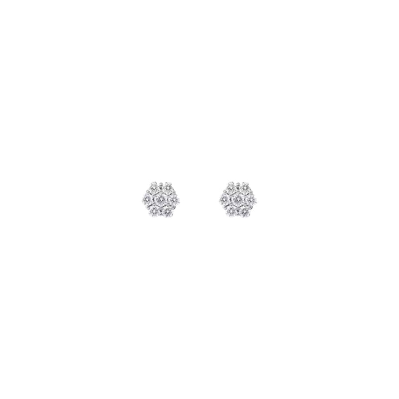 Moissanite Floral Cluster Studs