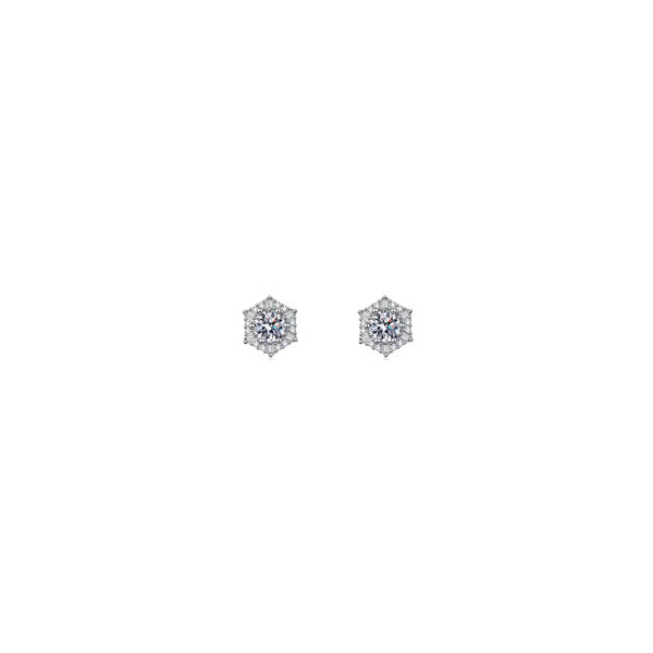 Moissanite Chrysanthemum Studs