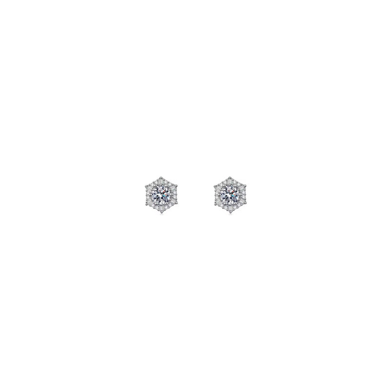 Moissanite Chrysanthemum Studs