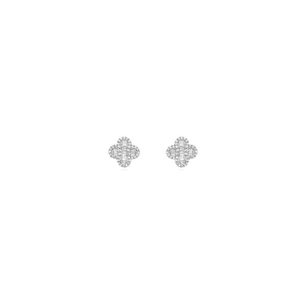 Moissanite Clover Pave Studs