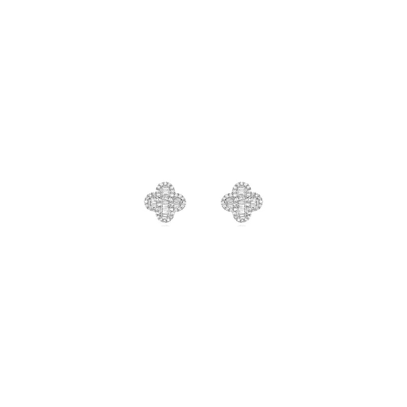 Moissanite Clover Pave Studs