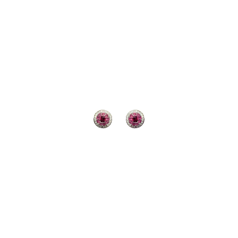 Ruby Cluster Pave Earrings