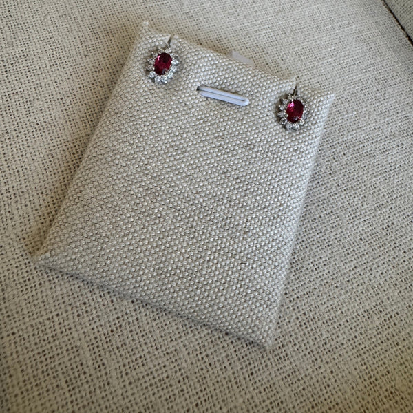 Versailles Halo Stud Earrings Red