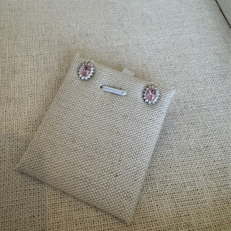 Versailles Halo Stud Earrings Pink