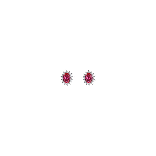 Versailles Halo Stud Earrings Red