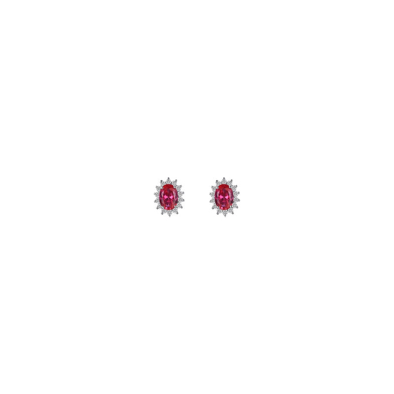 Versailles Halo Stud Earrings Red