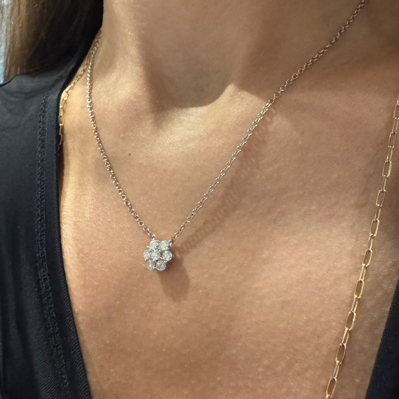 Moissanite Flower Necklace