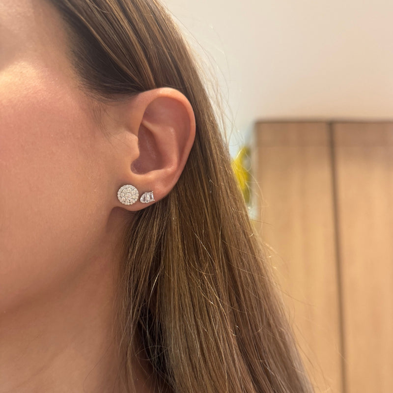 Moissanite Pave Illusion Round Studs