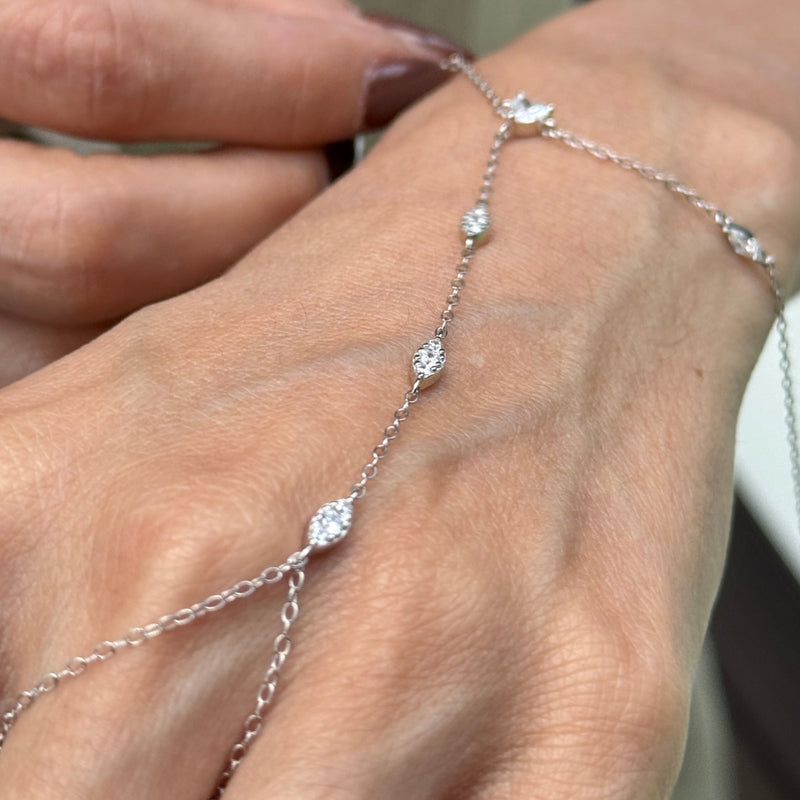 Heart Baguette Hand Chain