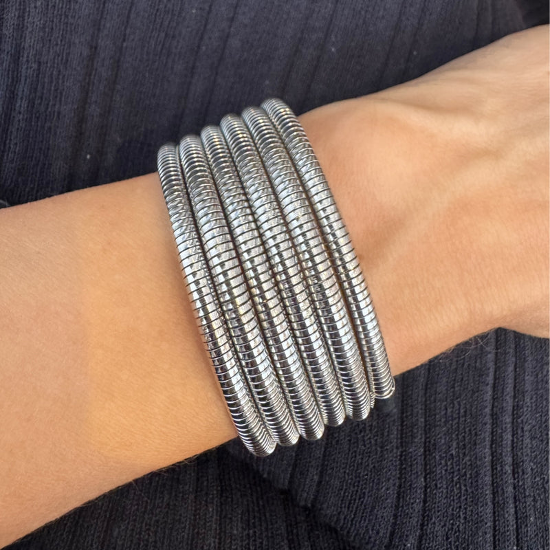 Serpent Spiral Wrap Bracelet Silver