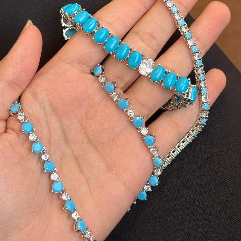 Mara Turquoise Tennis Necklace