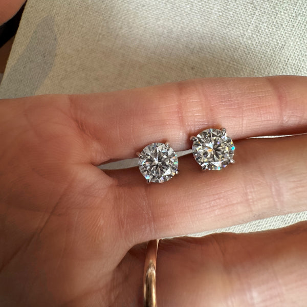 Moissanite Classic Diamond Studs 4cts