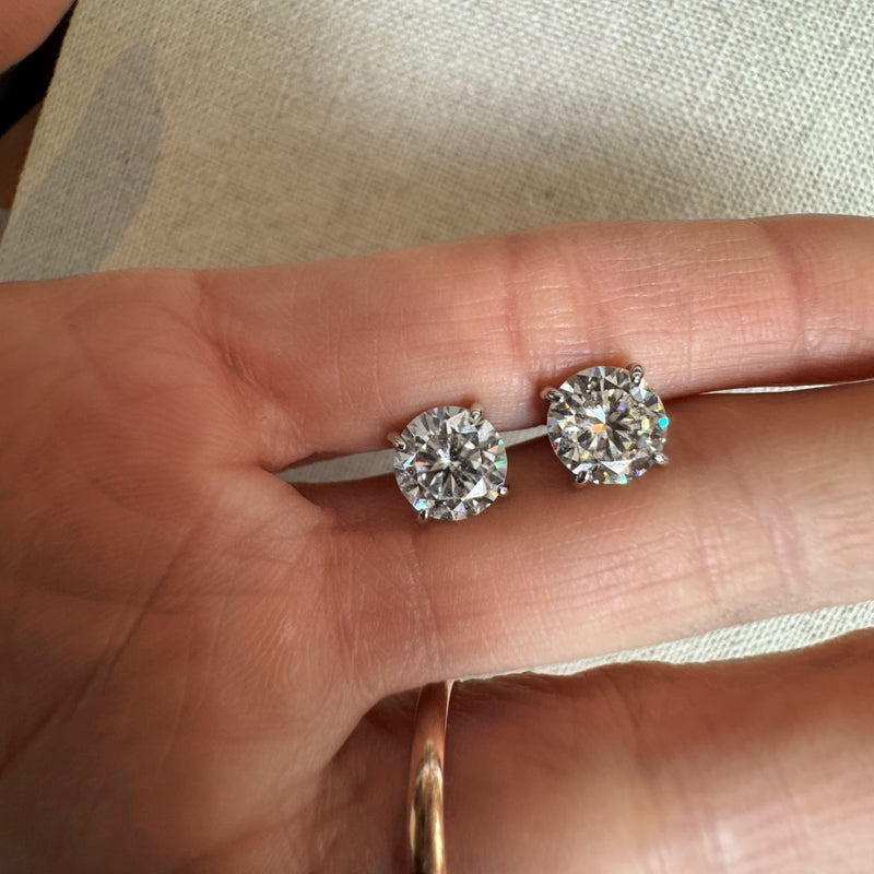 Moissanite Classic Diamond Studs 4cts