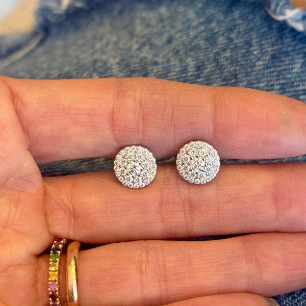 Moissanite Pave Illusion Round Studs