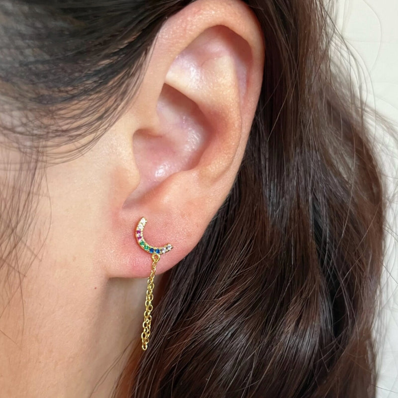 Rainbow Chain Stud