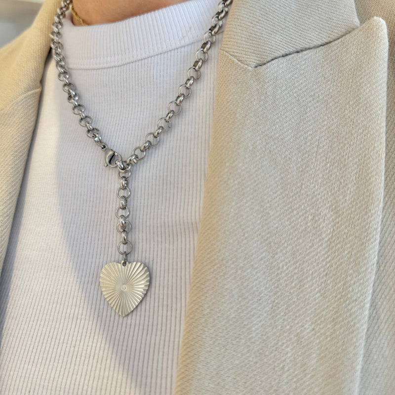 Heart Chunky Chain Necklace