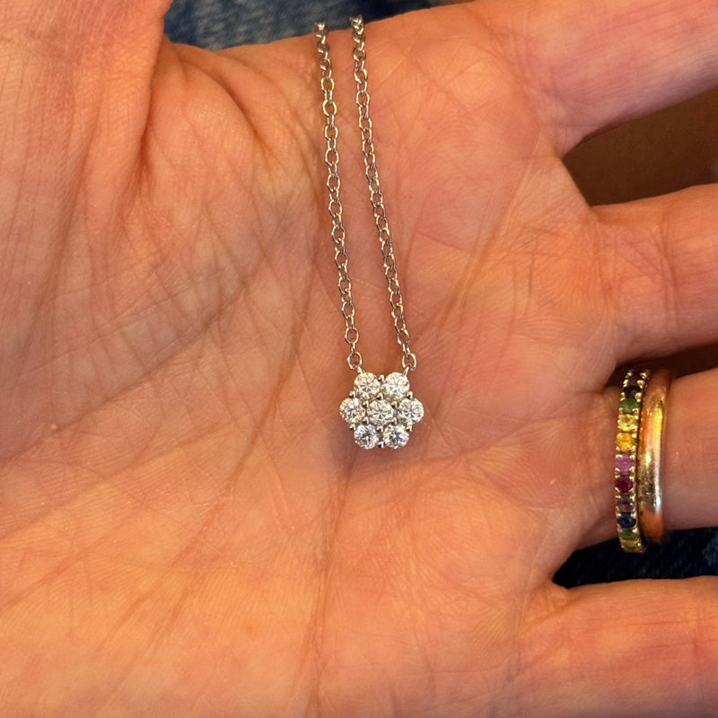 Moissanite Flower Necklace