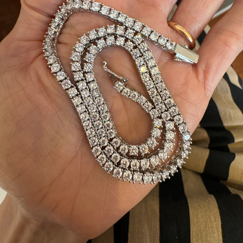 Classic Tennis Necklace 3mm Silver