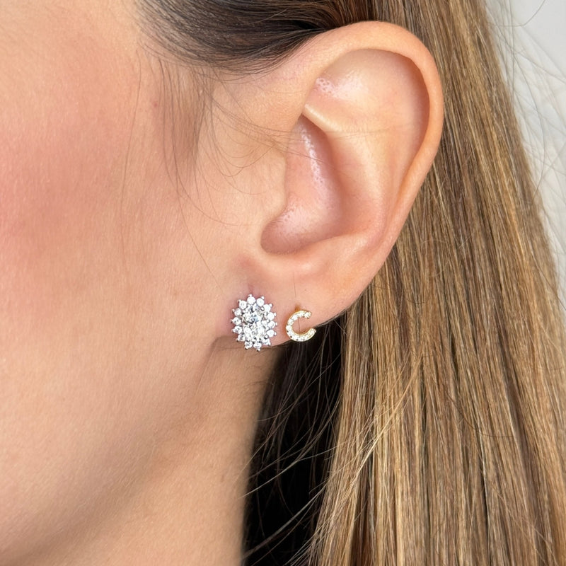 Oval Moisanite Halo Studs