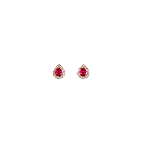 Rose Gold Tear Gem Studs