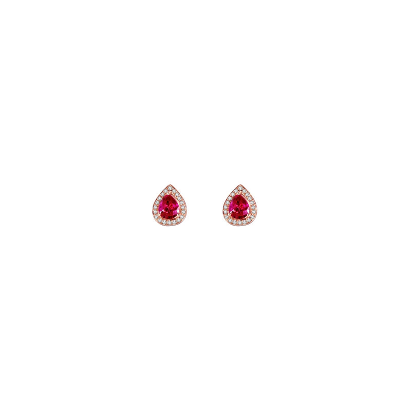 Rose Gold Tear Gem Studs