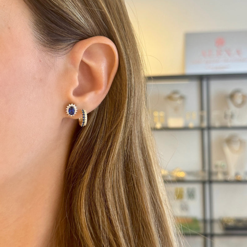 Versailles Halo Stud Earrings Amethyst