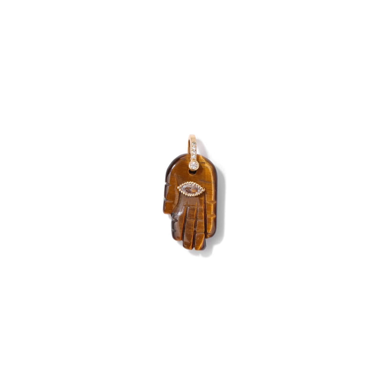 Natural Stone Hamsa Charm