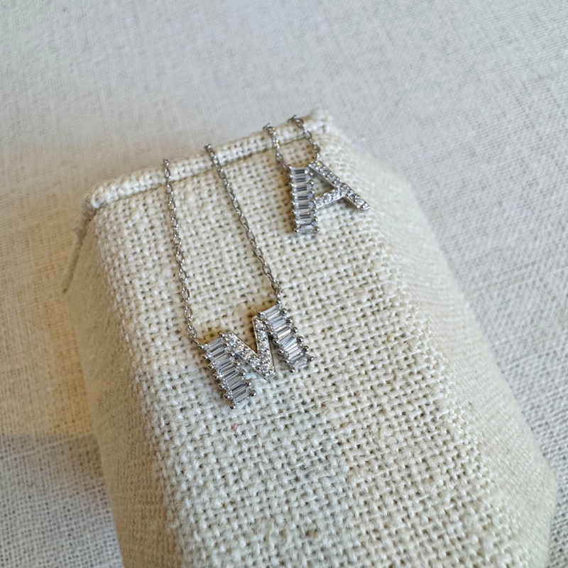 Baguette Initial Necklace