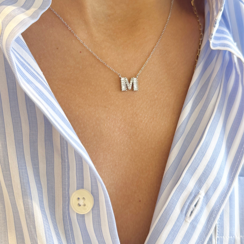 Baguette Initial Necklace