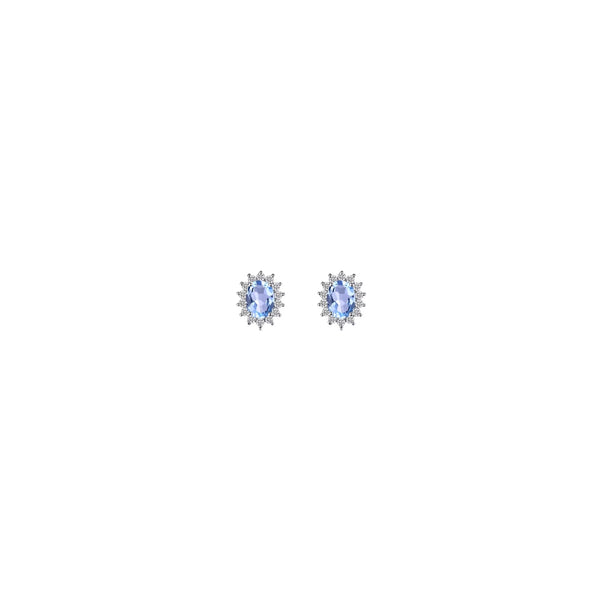 Versailles Halo Stus Earrings Aquamarine