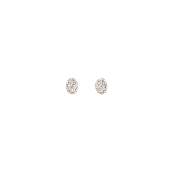 Moissanite Oval Pave Illusion Studs