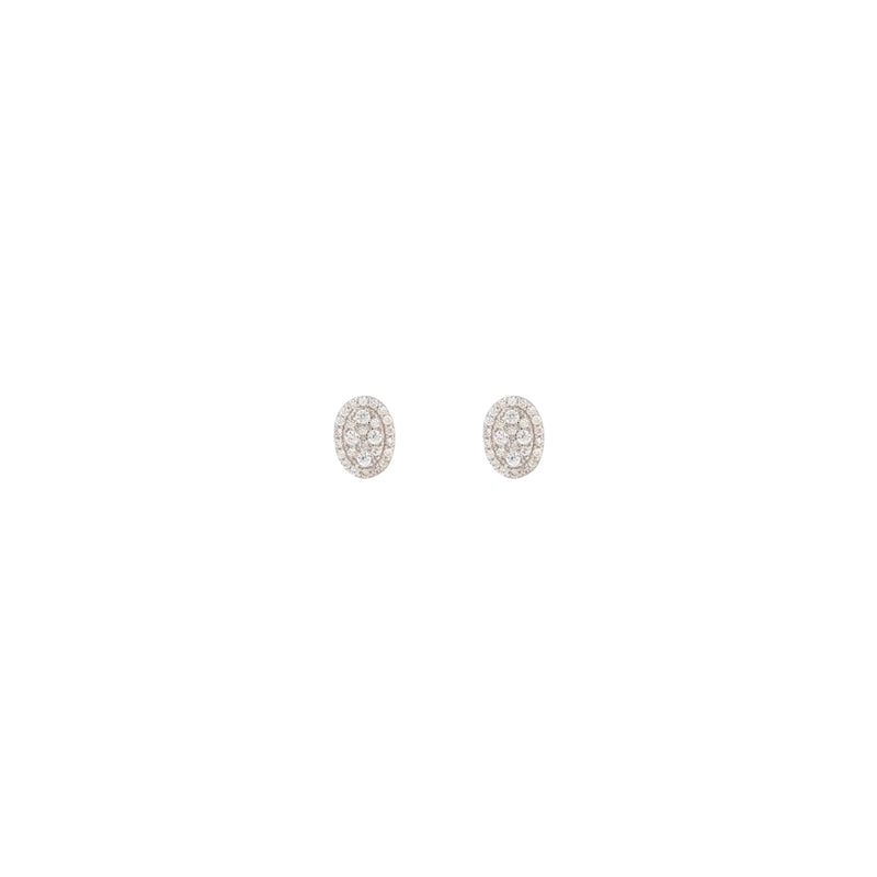 Moissanite Oval Pave Illusion Studs