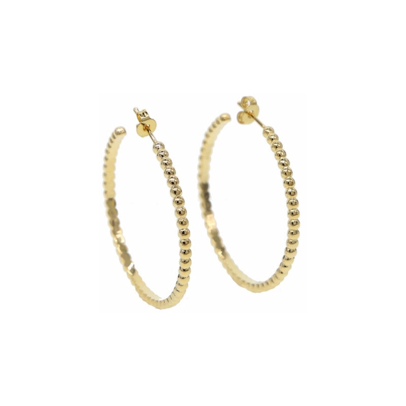 Large Gold Bead Hoops