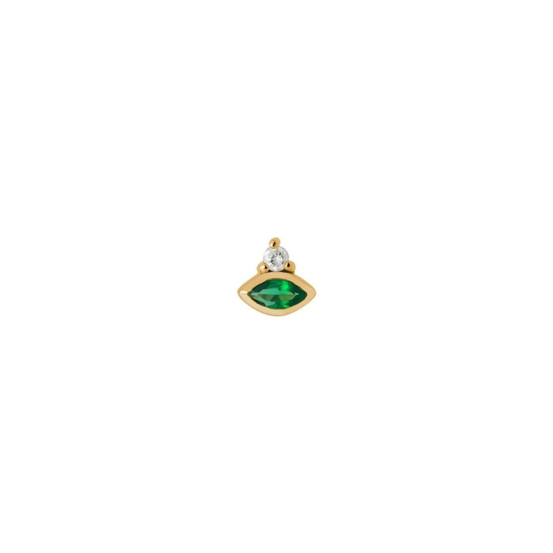 Bezel Marquise Green Stud