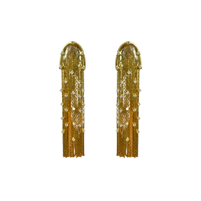 Rosso Gold Crystal Cascade Earrings