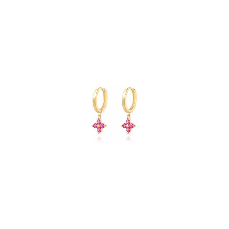 Quatrefoil Dangle Mini Hoops