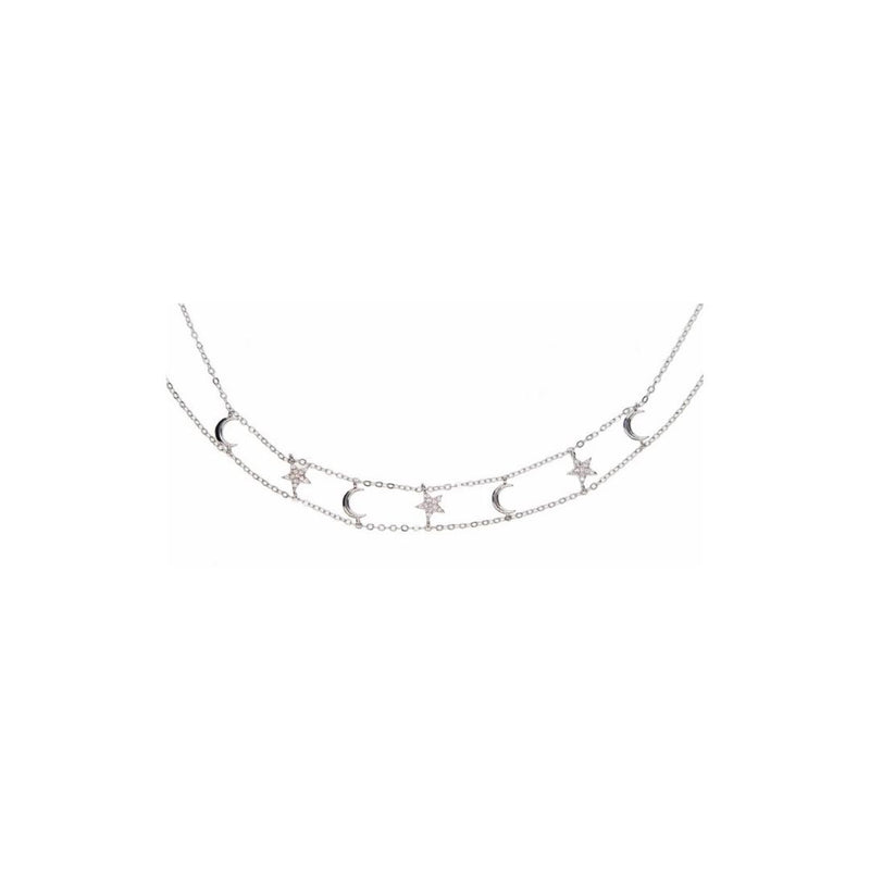 Silver Star & Moon Choker