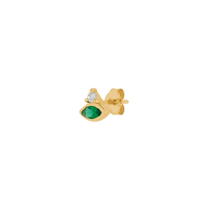 Bezel Marquise Green Stud