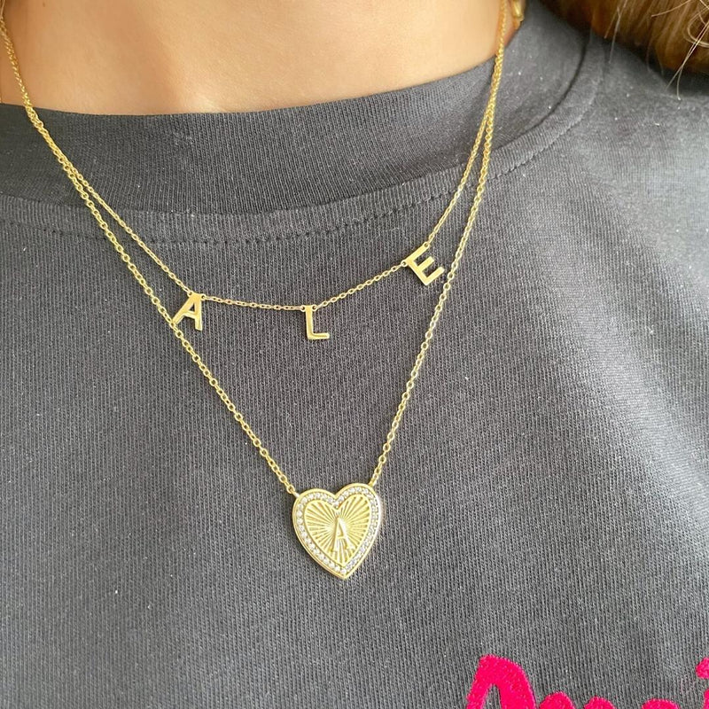 Heart Initial Necklace