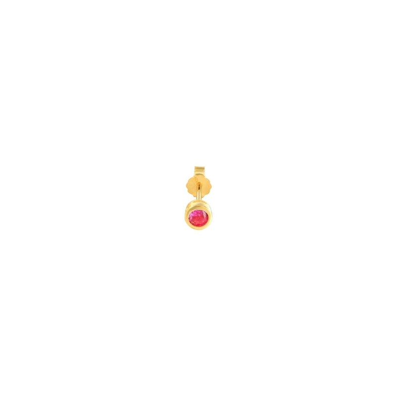 Bezel Gem Stud Pink