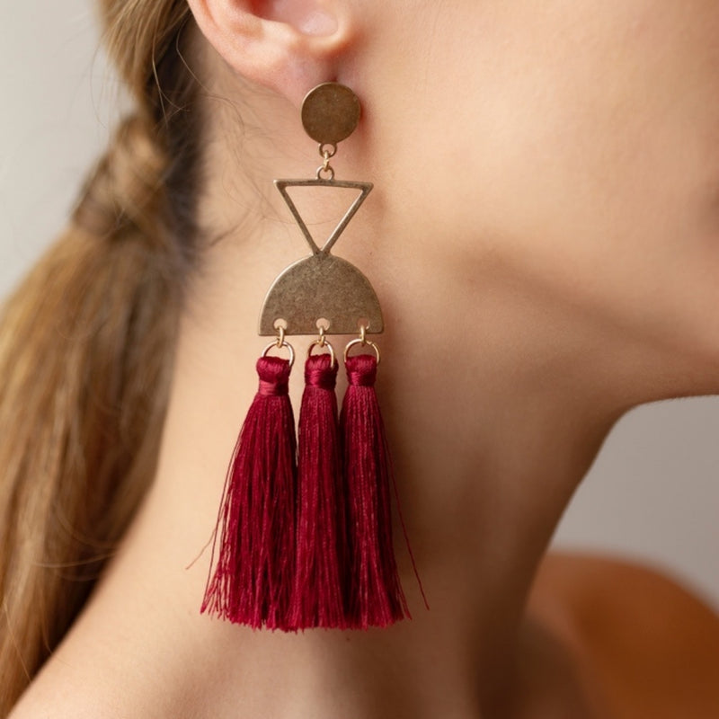 Geo Tassel Earrings