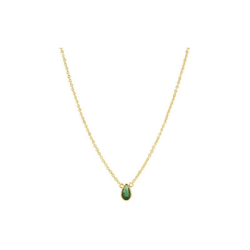 Tear Gem Necklace Emerald
