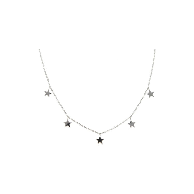 Silver Dangle Stars Necklace